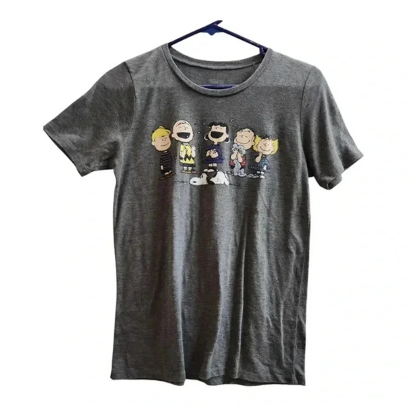 Peanut Snoopy Charlie Brown and the Gang grey T Shirt‎ VTG 90s Large - Picture 1 of 6
